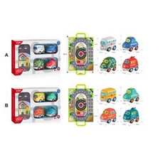 FUN SLIDE CARTOON CAR,4PCS,