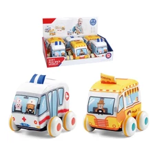 SOFT PULL BACK VEHICLE 6PCS, 2ASST MIXED