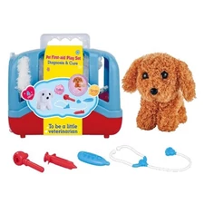 BROWN PLUSH DOG WITH FIRST AID SET