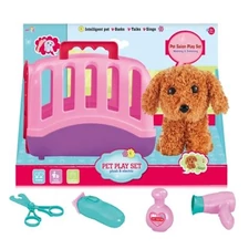 PLUSH DOG WITH PET SALON SET