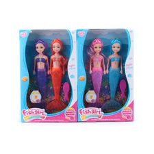 19.5 CM MERMAID W/ LIGHT & ACCESSORIES & INCLUDED BATTERY, 2 PCS/ 2 ASST