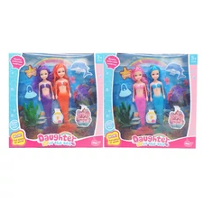 19.5 CM MERMAID W/ LIGHT & ACCESSORIES & INCLUDED BATTERY, 2 PCS/ 2 ASST