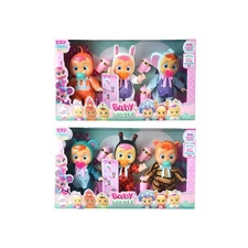 6” RUBBER DOLL W/ LACRIMATION & PACIFIER & ACCESSORIES, 6 ASST