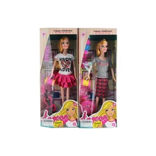 11.5” BENDABLE DOLL W/ ACCESSORIES, 2 ASST