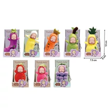 FRUIT COTTON DOLL W/ FRAGRANCE & KEY CHAIN, 8 ASST