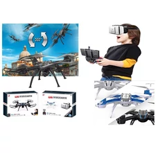 2.4 GHZ 6 CH QUADCOPTER W/3D GLASSES, 2 MP WIFI CAMERA (BLACK/WHITE)