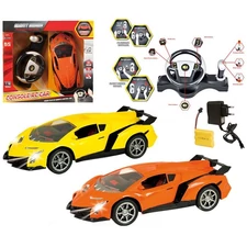 1:18 4 CH RC CAR W/GRAVITY SENSOR CONSOLE, BATTERY (YELLOW/ORANGE)