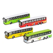 PULL BACK METAL BUS W / LIGHT, MUSIC (4 COLOUR MIXED)