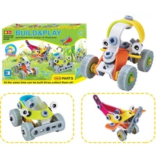 ABS TAKE APART TOY BLOCK 3 IN 1 DIY TOY RACING CAR KART PLANE