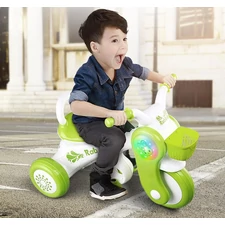 B/O CHILD MOTORCYCLE W/MUSIC, LIGHT (GREEN/PINK)