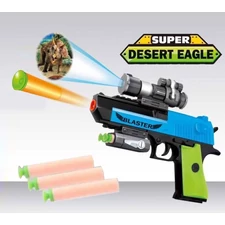 SOFT BULLET GUN W / PROJECTION, 5 PCS BULLET, 3 AG13 BATTERY