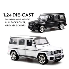 1:24 PULL BACK MATEL CAR W / OPENABLE DOORS, MUSIC, LIGHT, BATTERY (WHITE/BLACK)