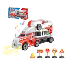 DIY TRUCK W/ LIGHT, MUSIC, 3 BUTTONS BATTERY, 2 COLOR MIXED
