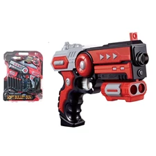 SOFT BULLET GUN W / 6 PC BULLET, 2 COLOR MIXED