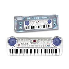 61 KEY ELECTRIC KEYBOARD W/ CHARGER + MICROPHONE + LCD
