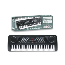 61 KEY ELECTRIC KEYBOARD W/ CHARGER + MICROPHONE + LCD
