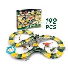 192 PCS TRACK + 3 DINOSAUR + 4 TREE + 3 OBSTACLES + 1 TURNTABLE + 1 BRIDGE + 1 JUNCTION + 1 CAR
