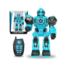 RC ROBOT, W/LIGHT, SOUND, FIRER, WALK, BLUE
