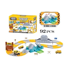96 PCS TRACK W/1 PCS RAIL CAR + 2 DIE CAST CARS