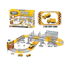 144 PCS TRACK W / 1 PCS RAIL CAR + 2 DIE CAST CARS