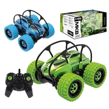 2.4 GHZ RC STUNT CAR W/BATTERY, BLUE/GREEN