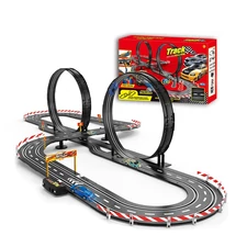 WIRE CONTROL HIGH SPEED RACING TRACK W / 2 PCS 1:43 CAR, CHARGER, 2 PCS CONTROLLER
