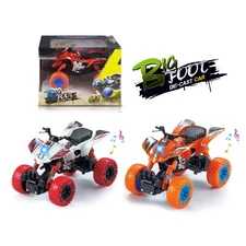 1:32 PULL BACK ALLOY CLIMB CAR W / LIGHT, MUSIC, 2 COLOR MIXED (ORANGE/WHITE)