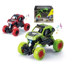 1:32 PULL BACK ALLOY CLIMB CAR W / LIGHT, MUSIC, 2 COLOR MIXED
