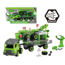 B/O CITY SANITATION BUILDING BLOCKS SET W/SOUND 93 PCS