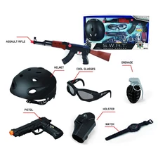 POLICE SET, AK GUN W/FRICTION FUNCTION