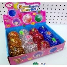 Glitter bouncy ball, 4 color mix, 12pcs/box