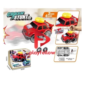  CRASH STUNT CAR, PICKUP TRUCK, RED