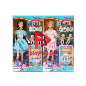 11.5” JOINTS BODY DOLL W/ 4.5” BENDABLE DOLL & ACCESSORIES, 2 PCS, 2 ASST