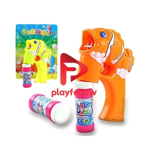 BUBBLE GUN W/LIGHT, MUSIC, 2 PCS BUBBLE WATER, ORANGE/YELLOW