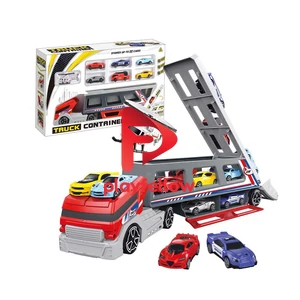 SLIDE WHELL TRUCK CONTAINER W / 1 PCS PLANE + 6 PCS CAR