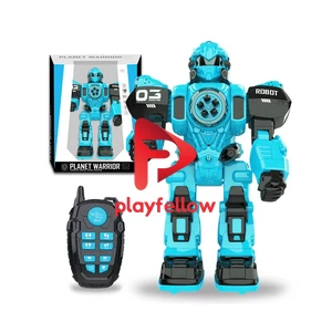 RC ROBOT, W/LIGHT, SOUND, FIRER, WALK, BLUE