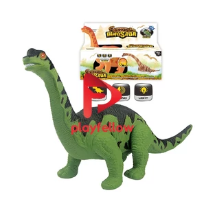 B/O DINOSAUR W / LIGHT, WALK (YELLOW, GREEN MIXED)