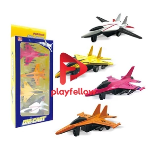 ALLOY PULL BACK FIGHTER AIRCRAFT 4PCS