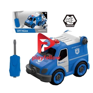 DIY BUILDING BLOCKS CITY POLICE CAR W/IC+SOUND