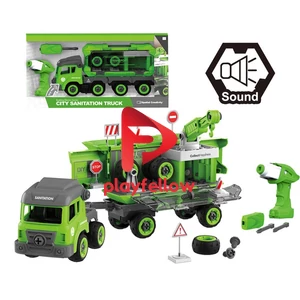 B/O CITY SANITATION BUILDING BLOCKS SET W/SOUND 93 PCS